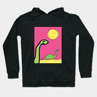 Brontosaurs - Colourful illustration of two brontosaurs (brontosaurii). Hoodie